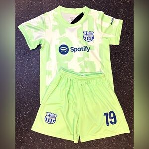Kids Lamine Yamal Barc Green Soccer Jersey Set Toddler
/ Youth 2 Piece Set